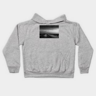 Mist Rolling in from the Sea - monochrome Kids Hoodie